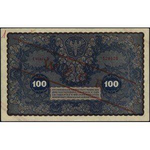 100 marek polskich 23.08.1919, seria I-D, numeracja 529...