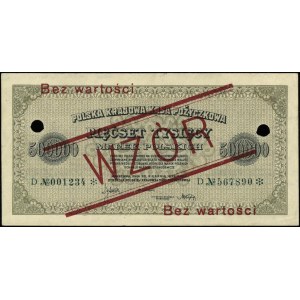 500.000 marek polskich 30.08.1923, seria D, numeracja 0...