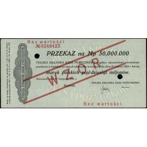 przekaz na 50.000.000 marek polskich 20.11.1923, bez oz...