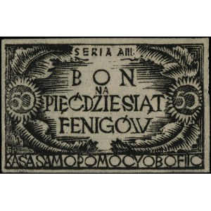 Kasa Samopomocy Ob. Of. IIC, bon na 50 fenigów, seria A...