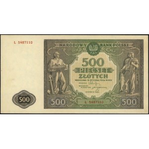 500 złotych 15.01.1946, seria L, numeracja 5487110, Mił...