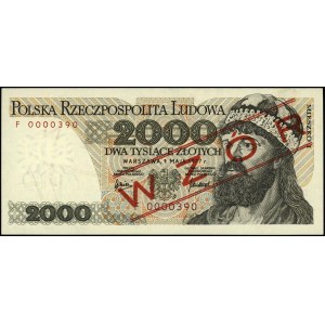 2.000 złotych 1.05.1977, seria F, numeracja 0000390, cz...