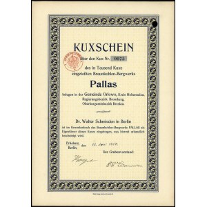 Braunkohlen-Bergwerks Pallas, Gemeinde Orlowo, Kreis Ho...