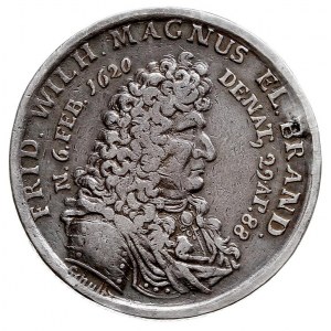 medal pośmiertny 1688 sygnowany Schultz, Aw: Popiersie ...