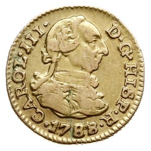 1/2 escudo 1788 / M-M, Madryt, złoto 1.71 g, Cayon 1220...