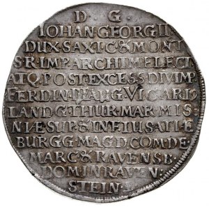 talar wikariacki 1657, srebro 29.18 g, Dav. 7630, Merse...