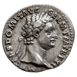 Domicjan 81-96, denar 92, Rzym, Aw: Głowa w prawo, IMP ...