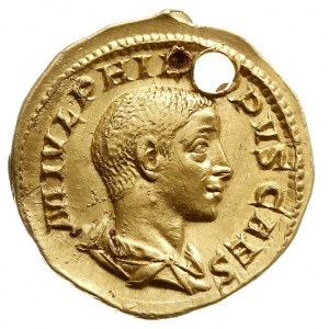 Filip II Arab 244-247, aureus, Aw: Popiersie w prawo, M...