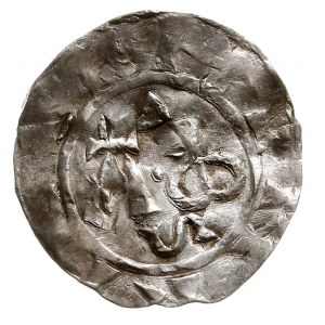 Deventer, Henryk II król (1002-14), denar, Aw: Monogram...