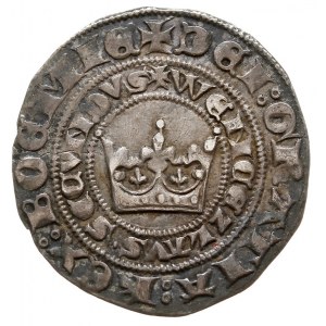 Wacław II Czeski 1300-1305, grosz praski, Aw: Korona i ...