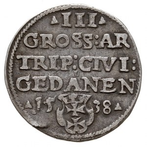 trojak 1538, Gdańsk, Iger G.38.1.h (R1)