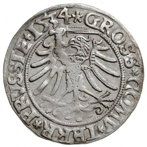 grosz 1534, Toruń, na awersie końcówka napisu PRVS