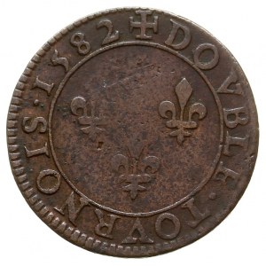 podwójny tournois 1582, Paryż, Duplessy 1152, patyna