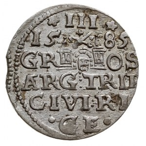 trojak 1585, Ryga, mała głowa króla, Iger R.85.1.k (R),...