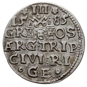 trojak 1585, Ryga, duża głowa króla, Iger R.85.1.j (R),...