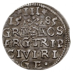 trojak 1585, Ryga, mała głowa króla, Iger R.85.1.i (R),...