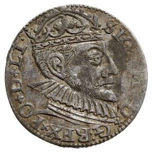 trojak 1590, Ryga, rzadka odmiana z dużą głową króla, I...
