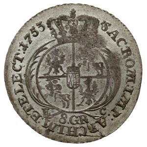 dwuzłotówka (8 groszy) 1753, \efraimek, litery E - C po...