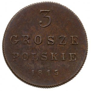 3 grosze polskie 1815, Warszawa, na bokach monety ukośn...