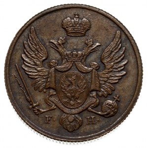 3 grosze polskie z miedzi krajowej 1827/FH, Warszawa, I...