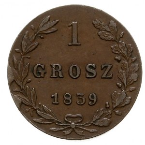 1 grosz 1839, Warszawa, odmiana bez kropki po dacie i p...