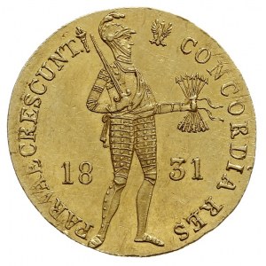 dukat 1831, Warszawa, kropka przed pochodnią, złoto 3.4...