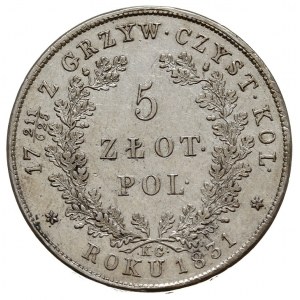 5 złotych 1831, Warszawa, Plage 272, moneta niejustowan...