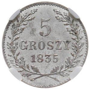 5 groszy 1835, Wiedeń, Plage 296, wyśmienicie zachowana...