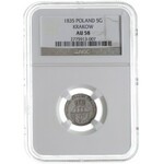 5 groszy 1835, Wiedeń, Plage 296, moneta w pudełku NGC ...