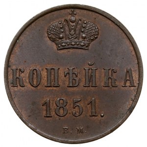 1 kopiejka 1851, Warszawa, Plage 496, Bitkin 867, bardz...