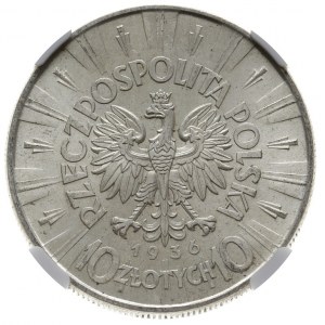 10 złotych 1936, Warszawa, Józef Piłsudski, Parchimowic...