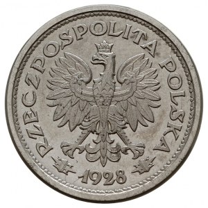 1 złoty 1928, Warszawa, Nominał w wieńcu z dwóch gałąze...