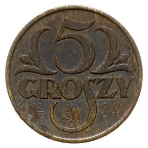 5 groszy 1923, Warszawa, na rewersie data 12 IV 24 i mo...