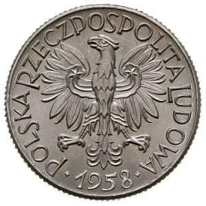 1 złoty 1958, Warszawa, Nominał 1 i trzy pary kłosów, p...