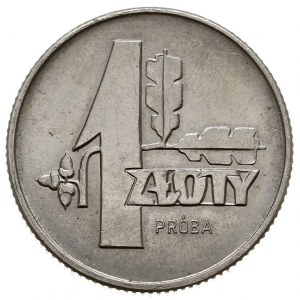 1 złoty 1958, Warszawa, Nominał 1 i gałązka dębowa, pró...