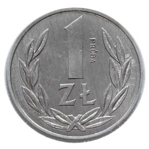 1 złoty 1989, Warszawa, na rewersie wypukły napis PRÓBA...