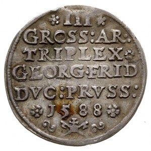 trojak 1588, Królewiec, Iger Pr.88.1.b( R3), Neumann 57...
