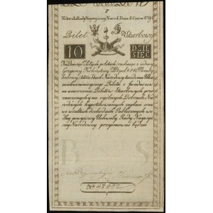 10 złotych polskich 8.06.1794, seria F, numeracja 42002...