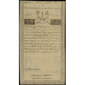 25 złotych polskich 8.06.1794, seria B, numeracja 30736...