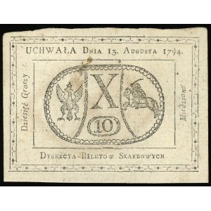 10 groszy miedziane 13.08.1794, bez oznaczenia serii i ...