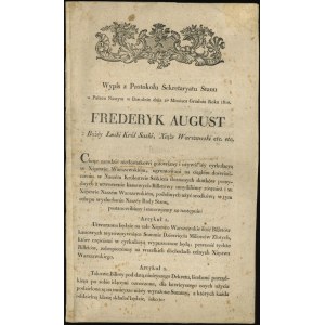 dekret królewski z dnia 1.12.1810 o utworzeniu biletów ...