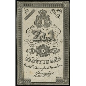 próbny druk 1 złoty 1831, litera A, bez numeracji, podp...