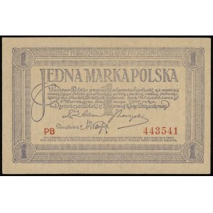1 marka polska 17.05.1919, seria PB, numeracja 443541, ...