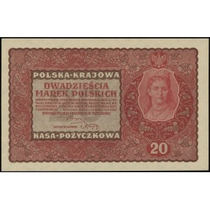 20 marek polskich 23.08.1919, seria II-AA, numeracja 74...