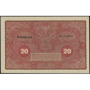 20 marek polskich 23.08.1919, seria II-AA, numeracja 74...