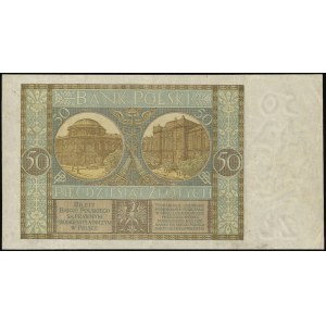 50 złotych 1.09.1929, kompletny druk na papierze ze zna...