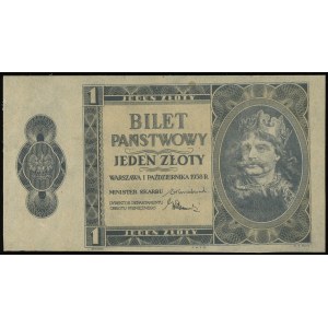 1 złoty 1.10.1938, bez oznaczenia serii i numeracji, na...