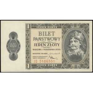1 złoty 1.10.1938, seria ID, numeracja 5186551, Lucow 7...
