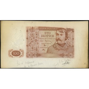 próbna odbitka dwustronna banknotu 100 złotych 15.08.19...