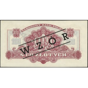 100 złotych 1944, w klauzuli \obowiązkowe, seria Ax